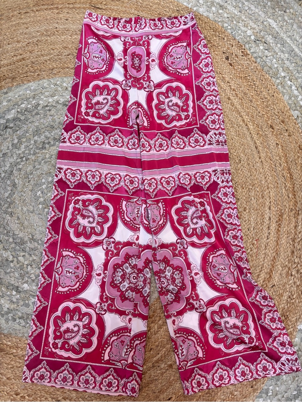 cupcakes & cashmere womens Magenta Paisley Wide-Leg Pants